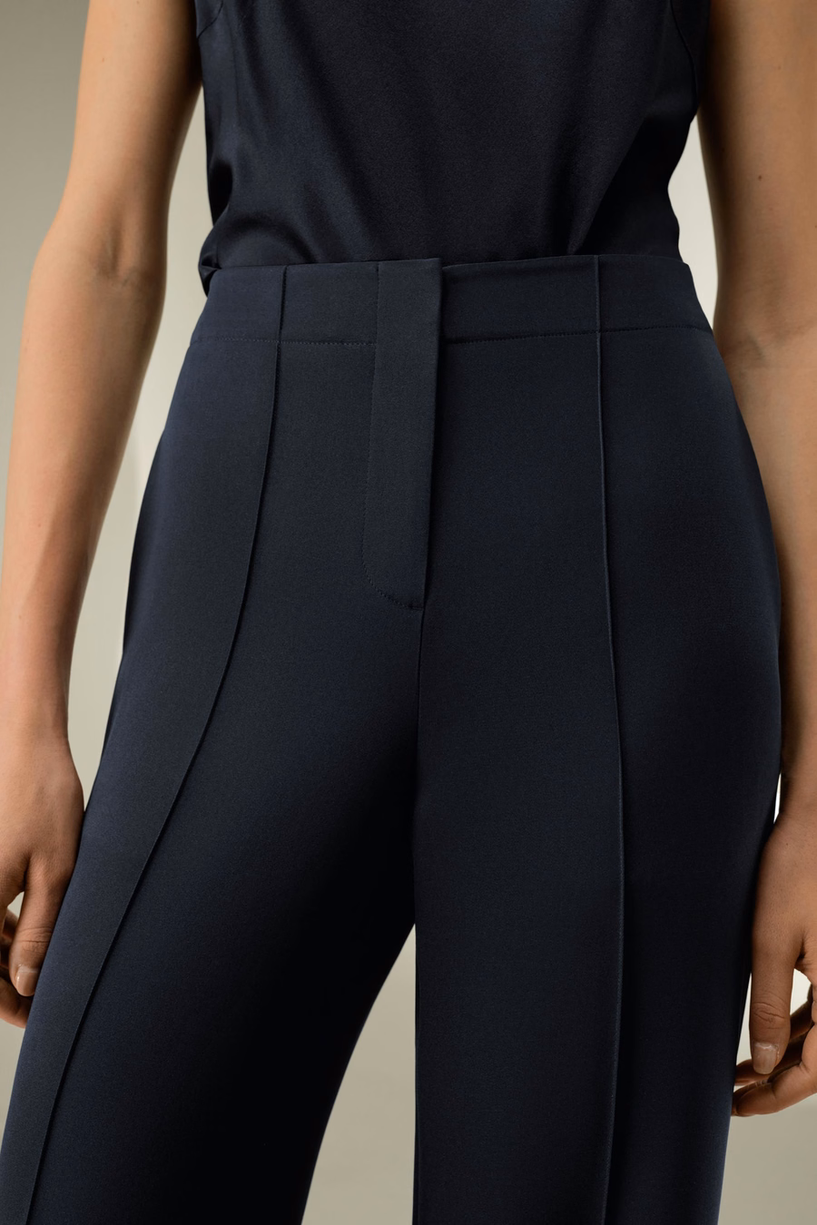 Minimalistische Zijde Crêpe Broek