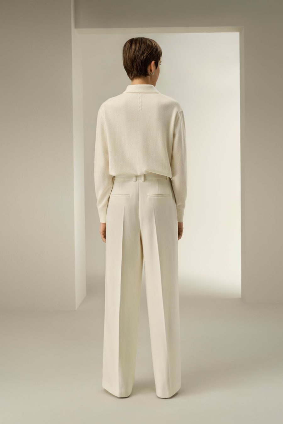 Silk-Wool Tweed Blend Trousers