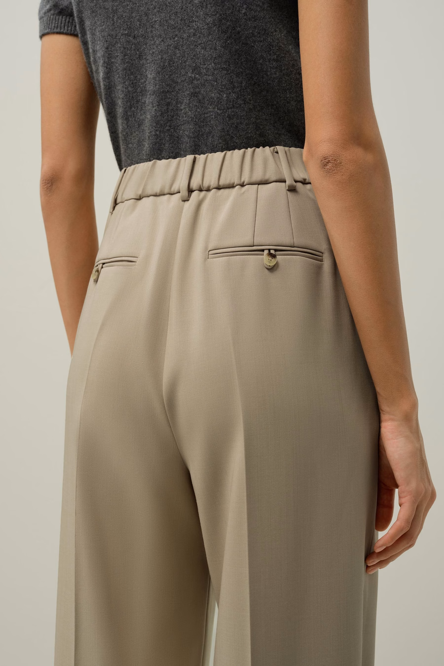 Silk-Wool Straight-Leg Versatil Pants