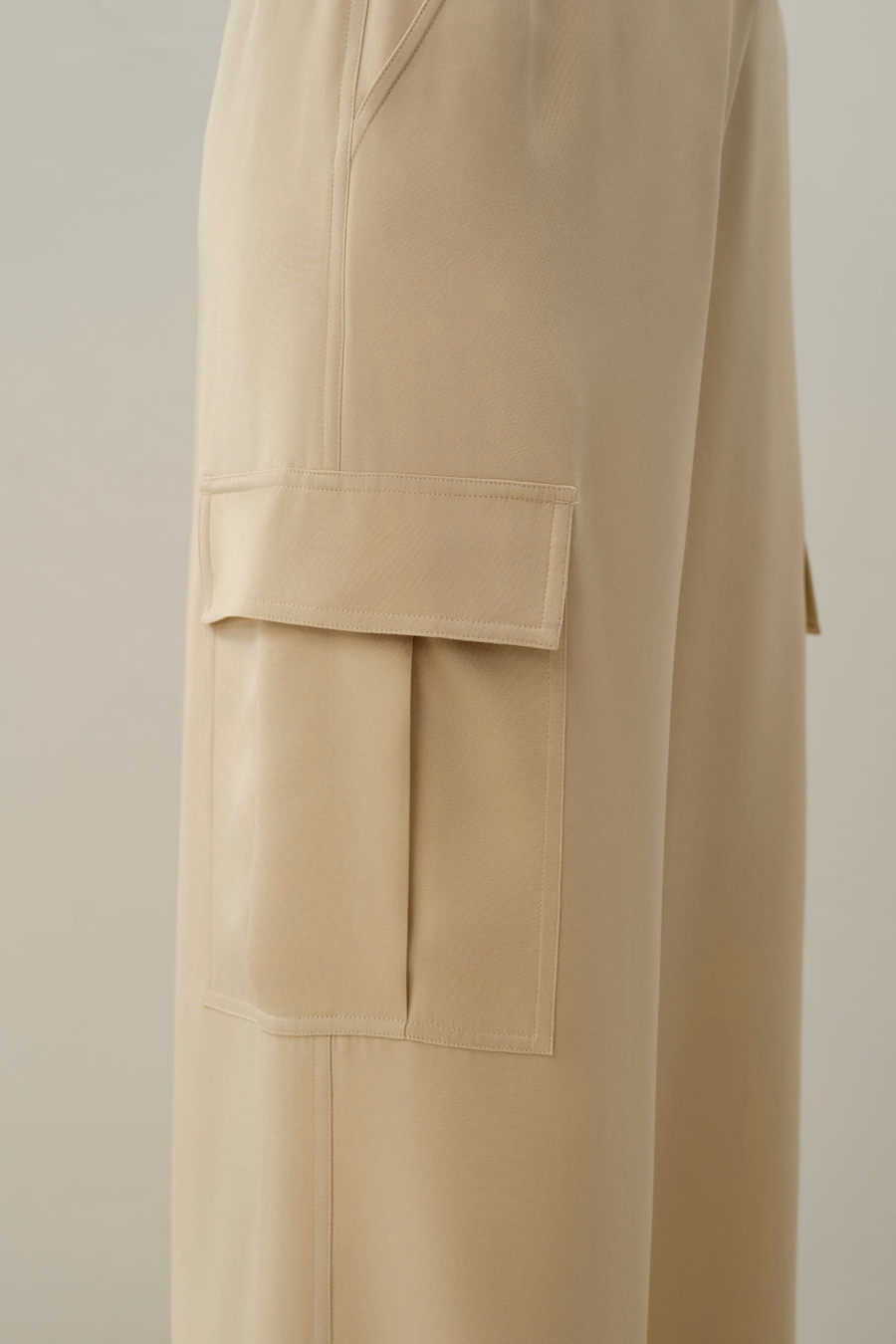 Silk Crepe Cargo Pants