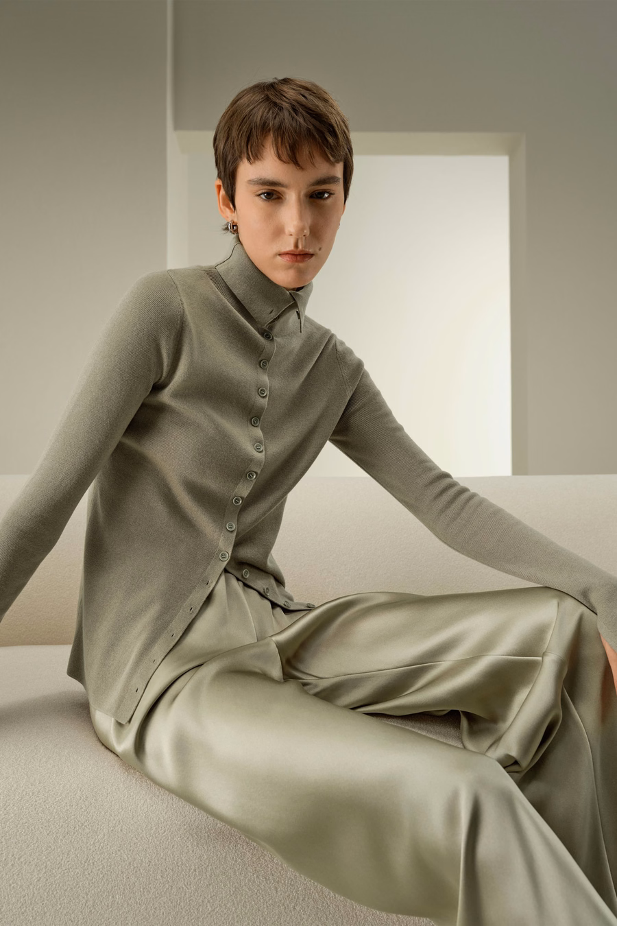 Slim Fit Silk Cashmere Sweater