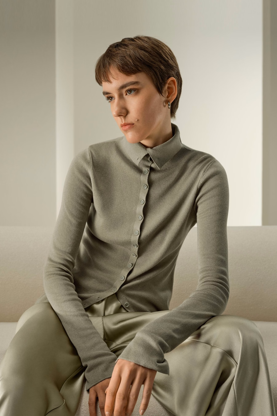 Slim Fit Silk Cashmere Sweater