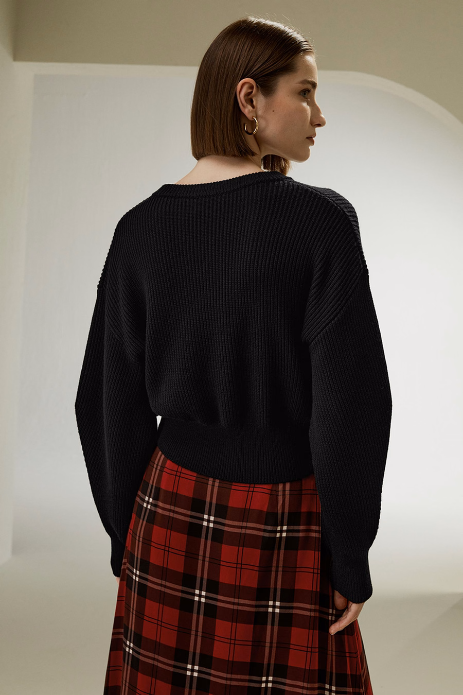 Ronde Hals Drop-Schouder Merino Wol Truien