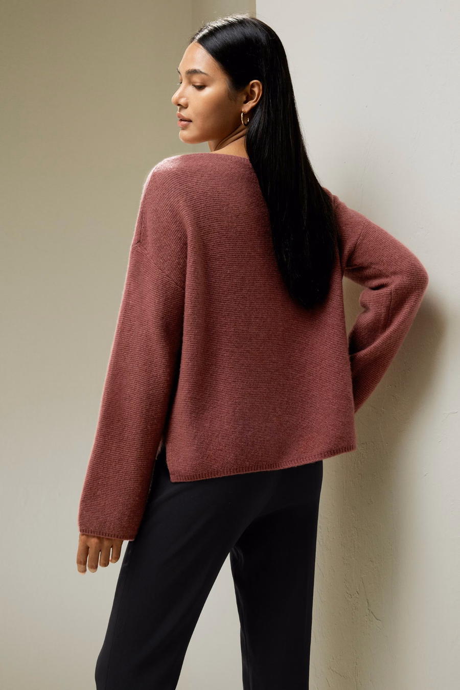 Ontspannen Pasvorm Drop-Schouder Zijde Katoenmix Sweatshirt
