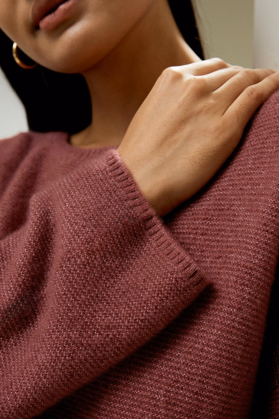 Ontspannen Pasvorm Drop-Schouder Zijde Katoenmix Sweatshirt