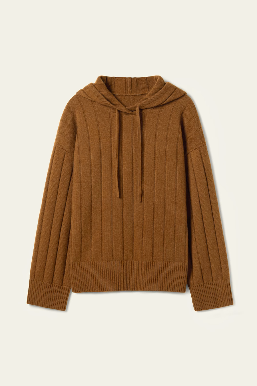 Geribbelde Hooded Knit Top