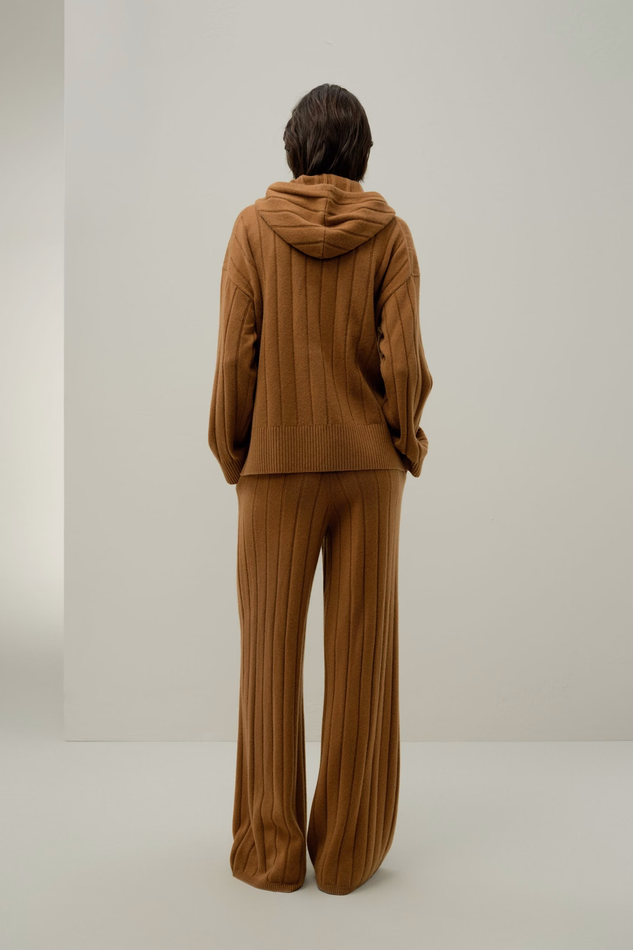 Geribbelde Hooded Knit Top
