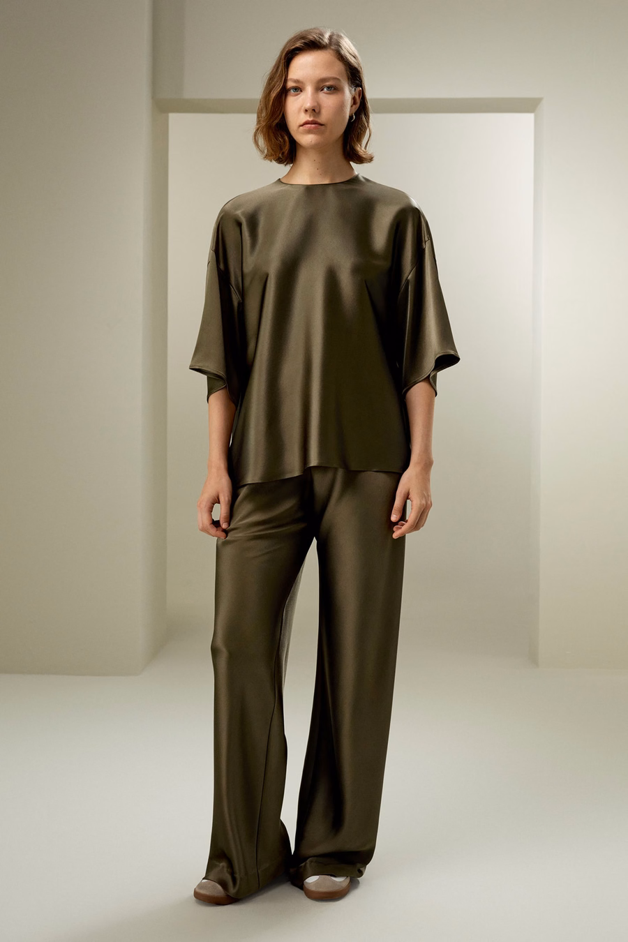 Ontspannen Zijde Crewneck Blouse