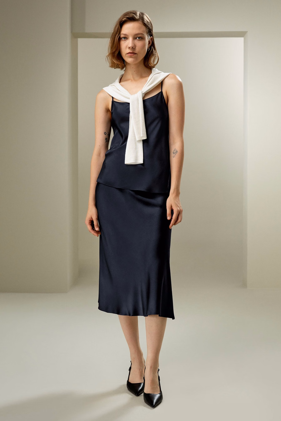 Dubbelzijdige Zijden Charmeuse Camisole