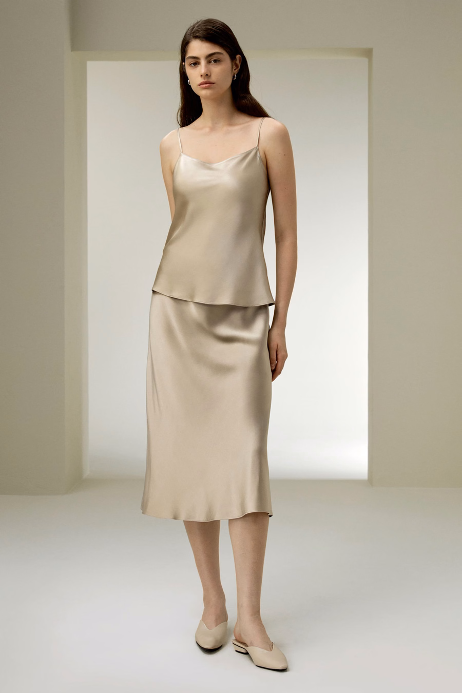 Dubbelzijdige Zijden Charmeuse Camisole