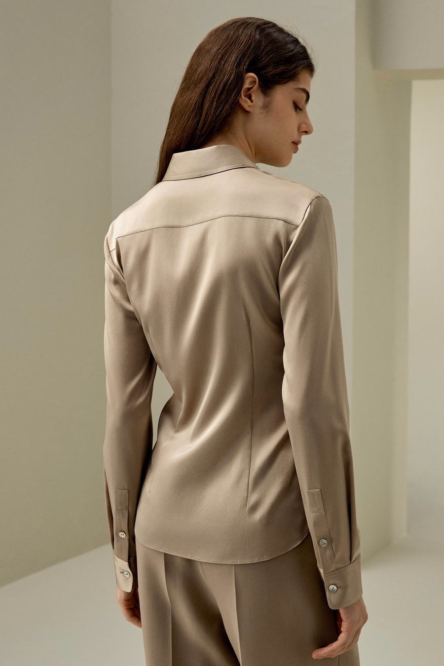 Elegante Silhouet Zijde Shirt