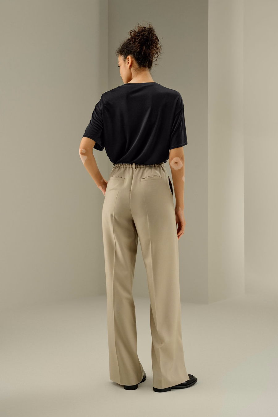 Wollen Zijde Blend Rechte Broek
