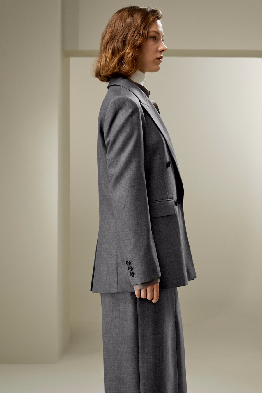 Moderne schoonheid zijde wol blazer