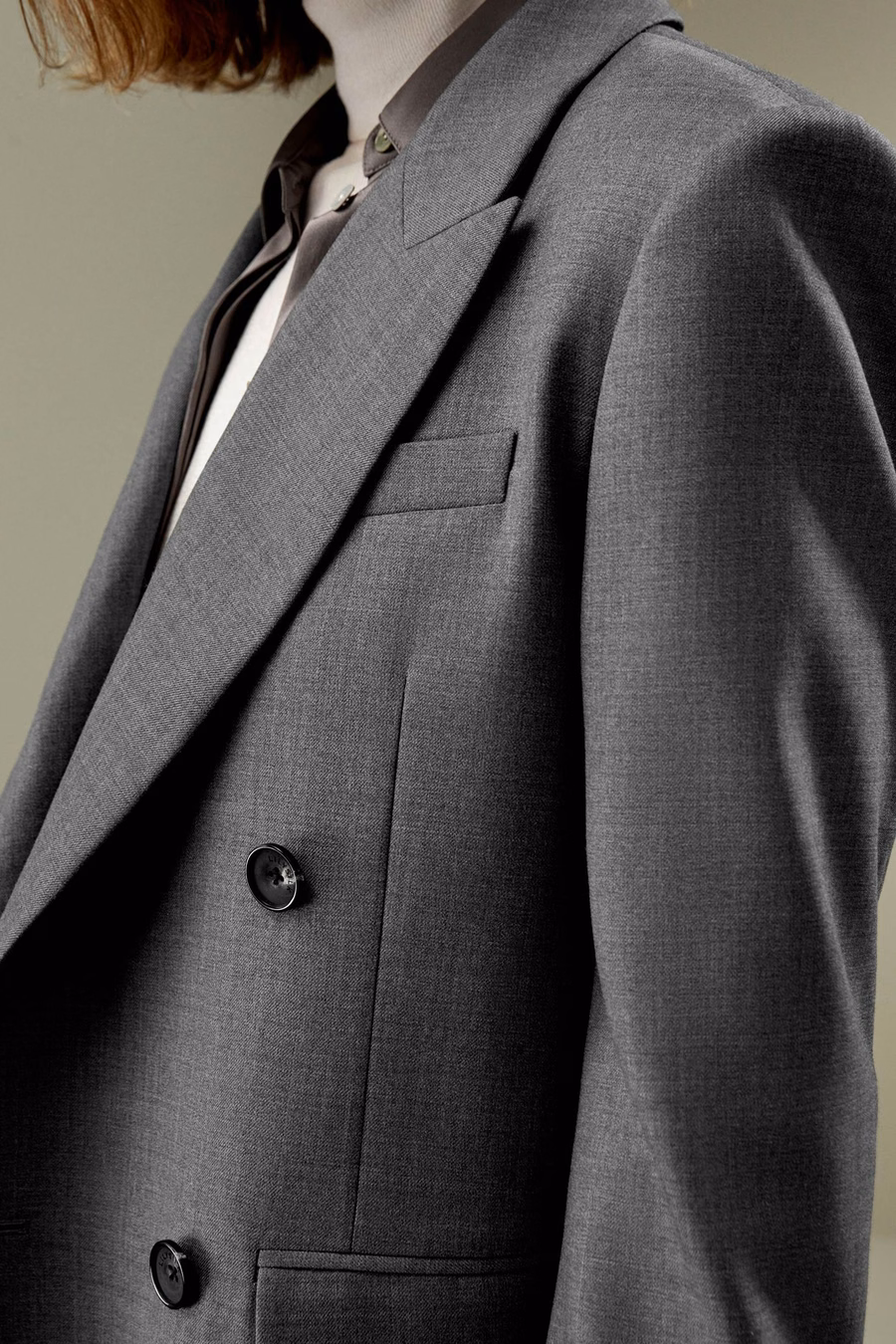 Moderne schoonheid zijde wol blazer