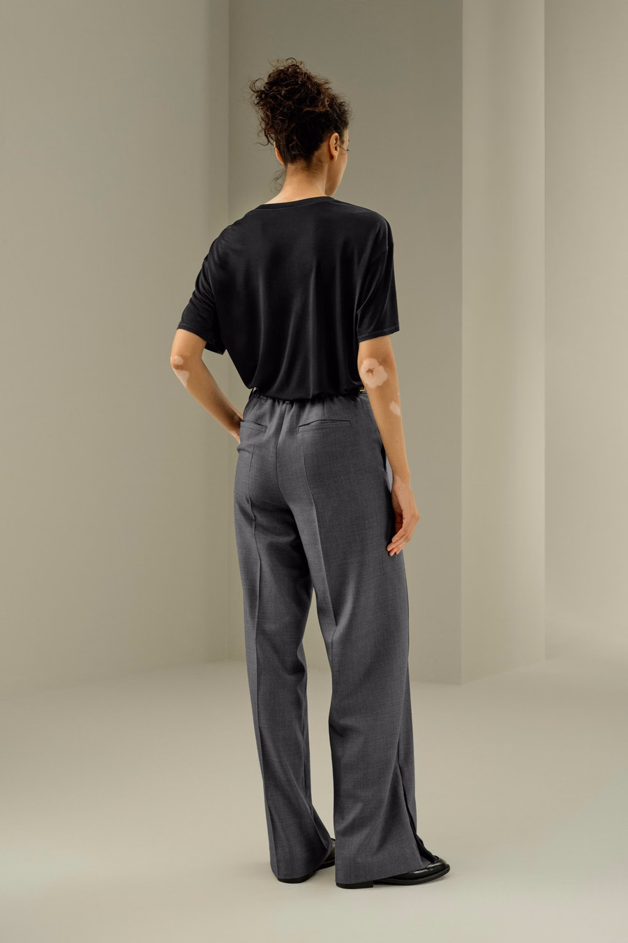 Wollen Zijde Blend Rechte Broek