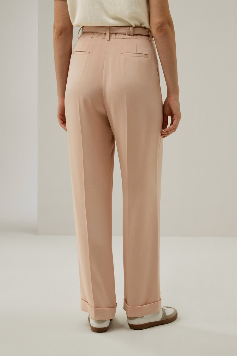 Mahonie Roze Zijde Rechte Pantalon