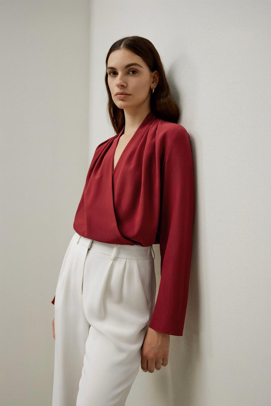 Silk Crêpe de Chine Blouse met lange mouwen