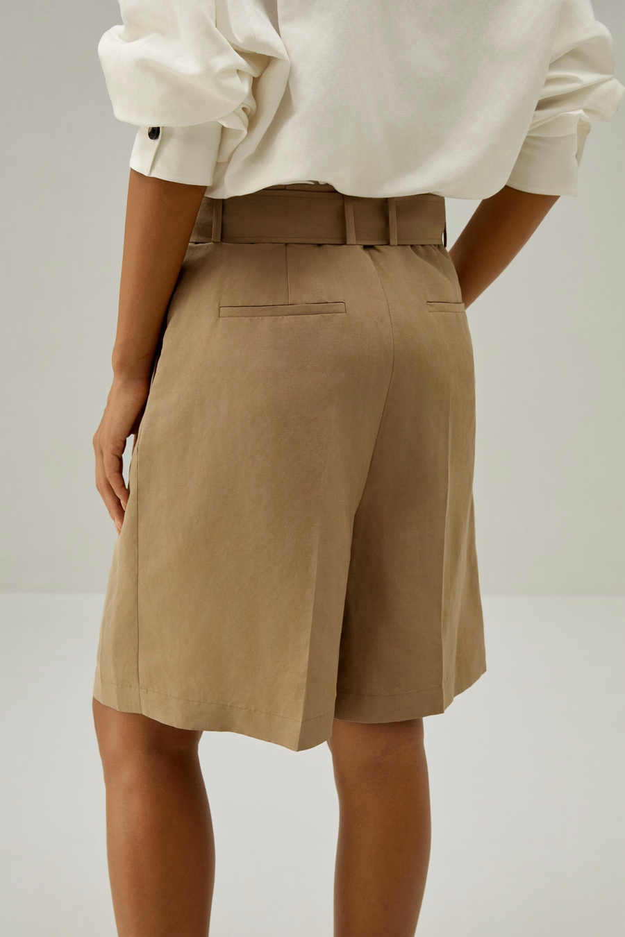 Chic Zijde-Linnenmix Bermuda Shorts