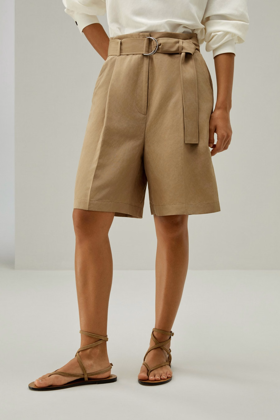 Chic Zijde-Linnenmix Bermuda Shorts