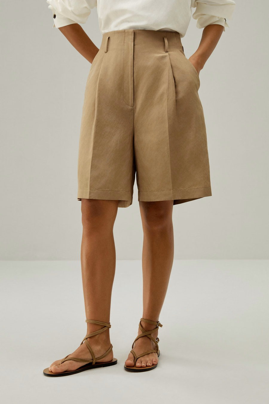 Chic Zijde-Linnenmix Bermuda Shorts