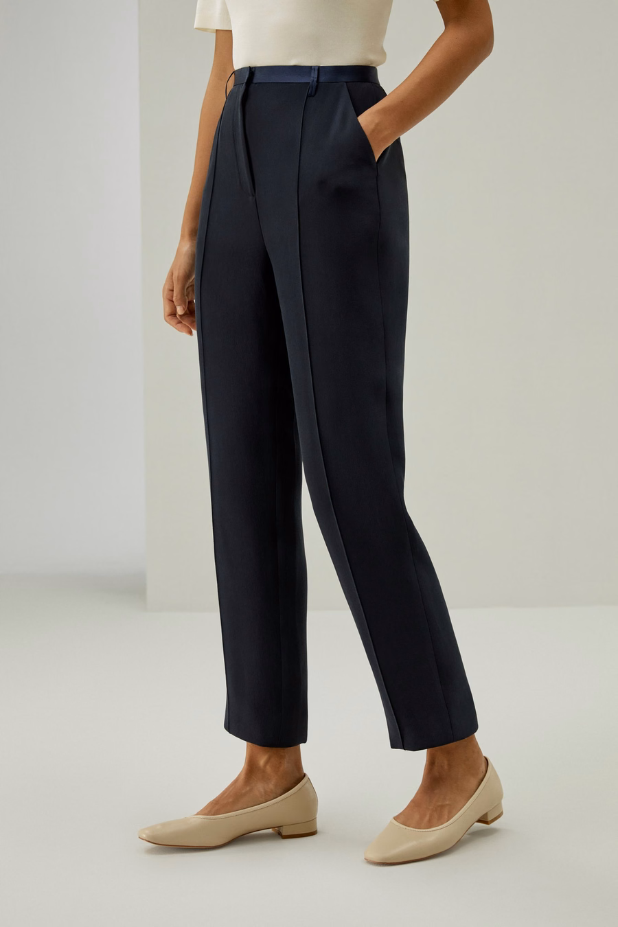 Verfijnde slim-fit verstelbare enkelbroeken