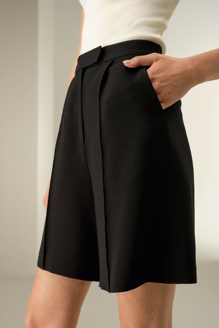 Zijde-Wol Mengsel Gefinet Shorts