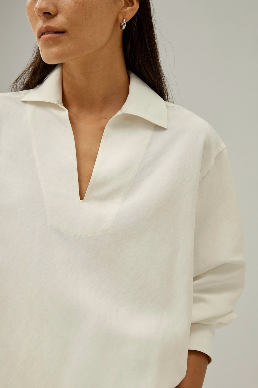 Oversized Silk-Linen Blend Shirt