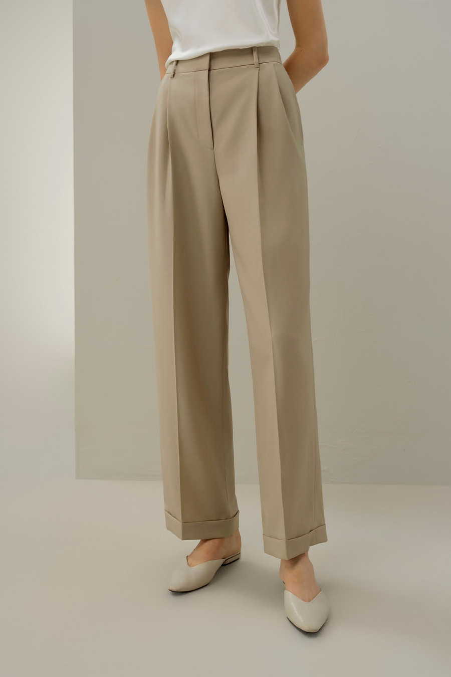 Wolzijde Rechte Pantalon