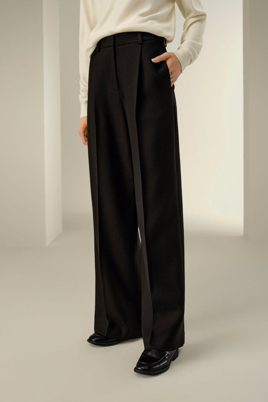 Silk-Wool Tweed Blend Trousers