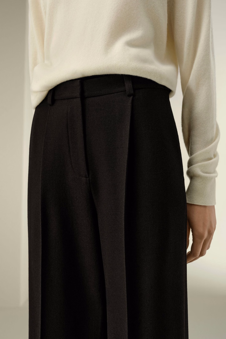 Silk-Wool Tweed Blend Trousers