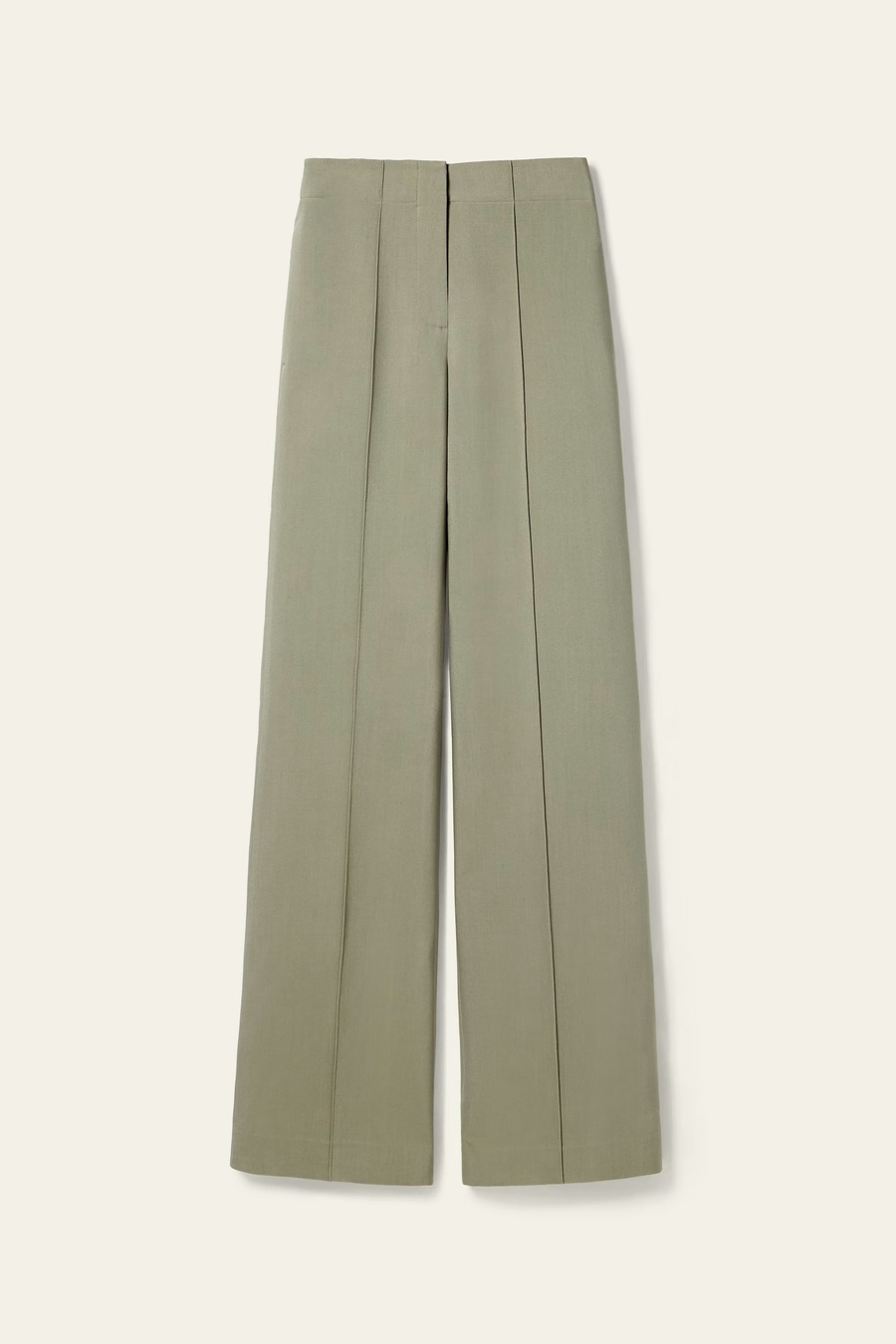 Silk-Wool Twill Flare Pants