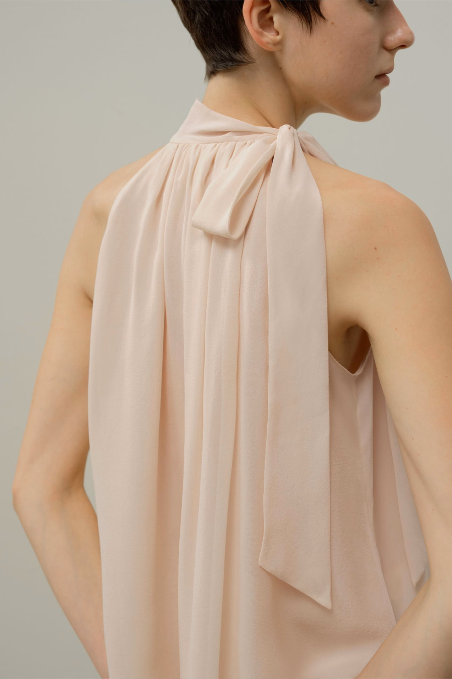Aanpasbare strikhals Georgette blouse