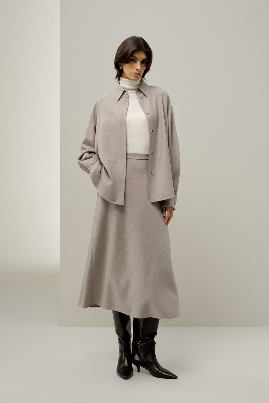 Zijde-Wol Overmaat Warm Shirt