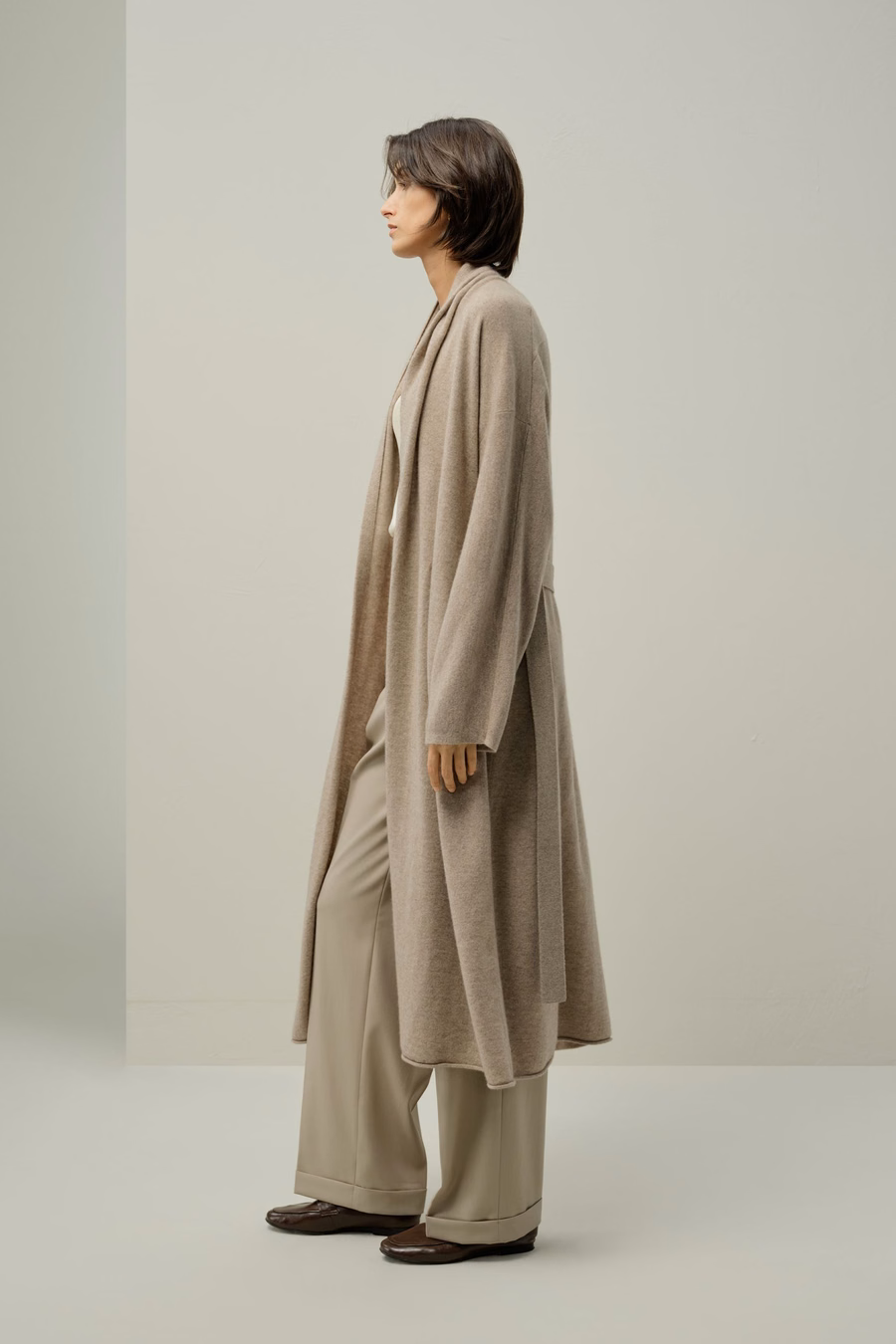 Kalf-lange cashmere cardigan