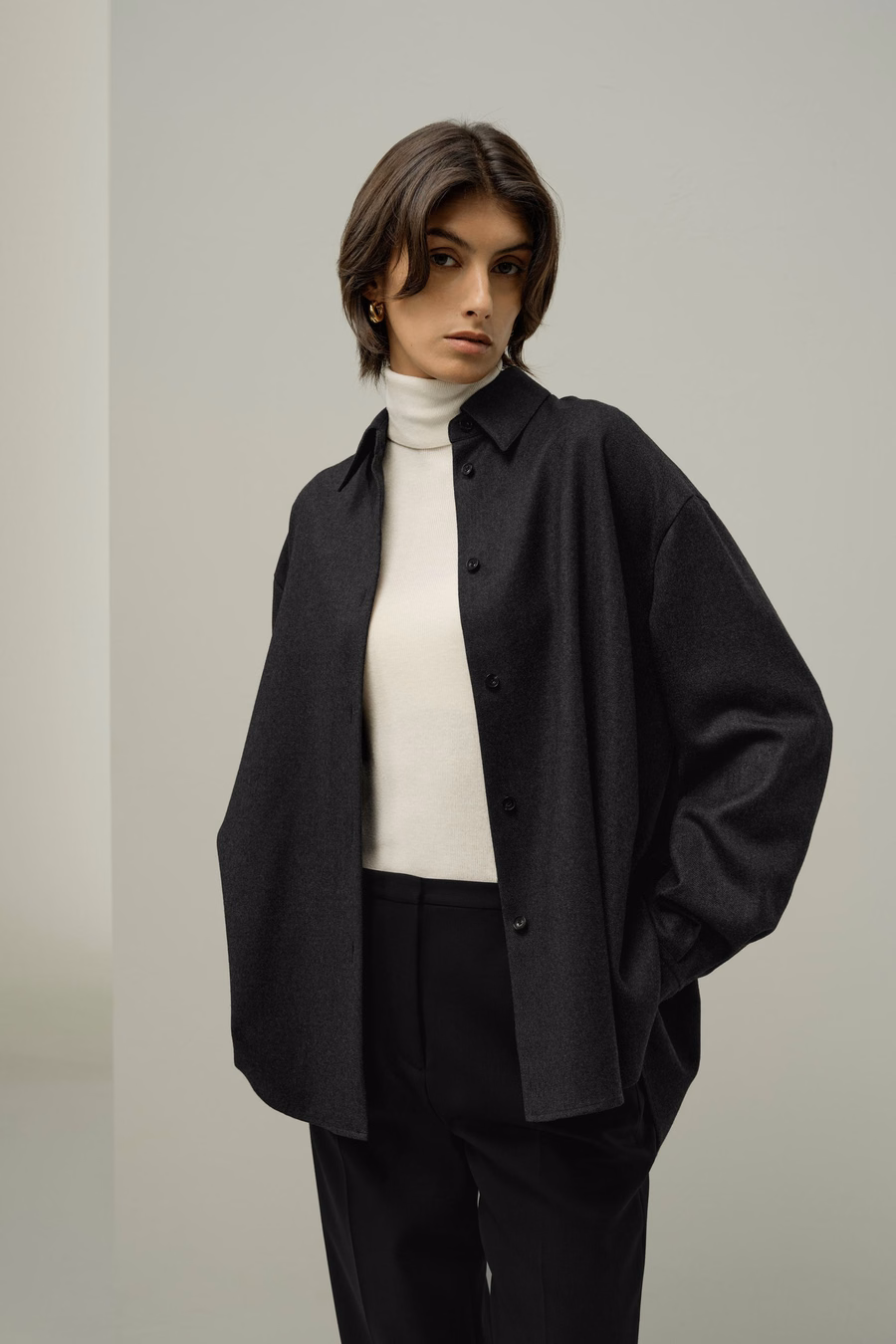 Zijde-Wol Overmaat Warm Shirt