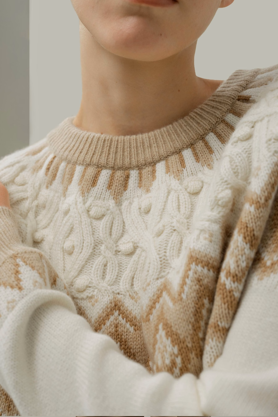 Wol-Kashmir Fair Isle Trui