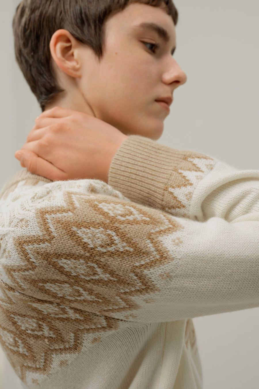 Wol-Kashmir Fair Isle Trui