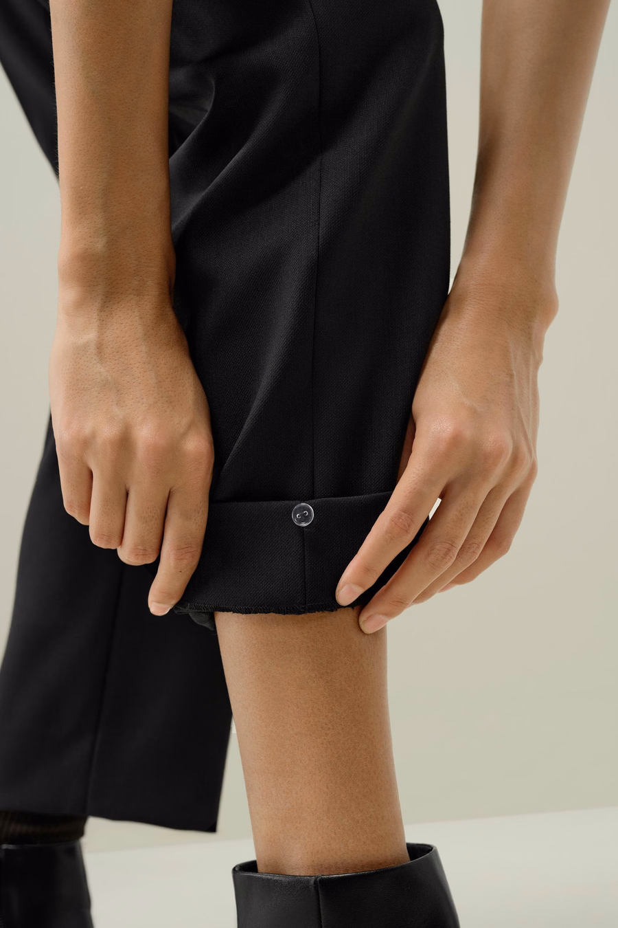 Basis zijden-wolblend slim fit broek