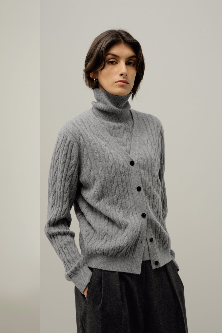 Kabelgebreide Baby Cashmere Cardigan