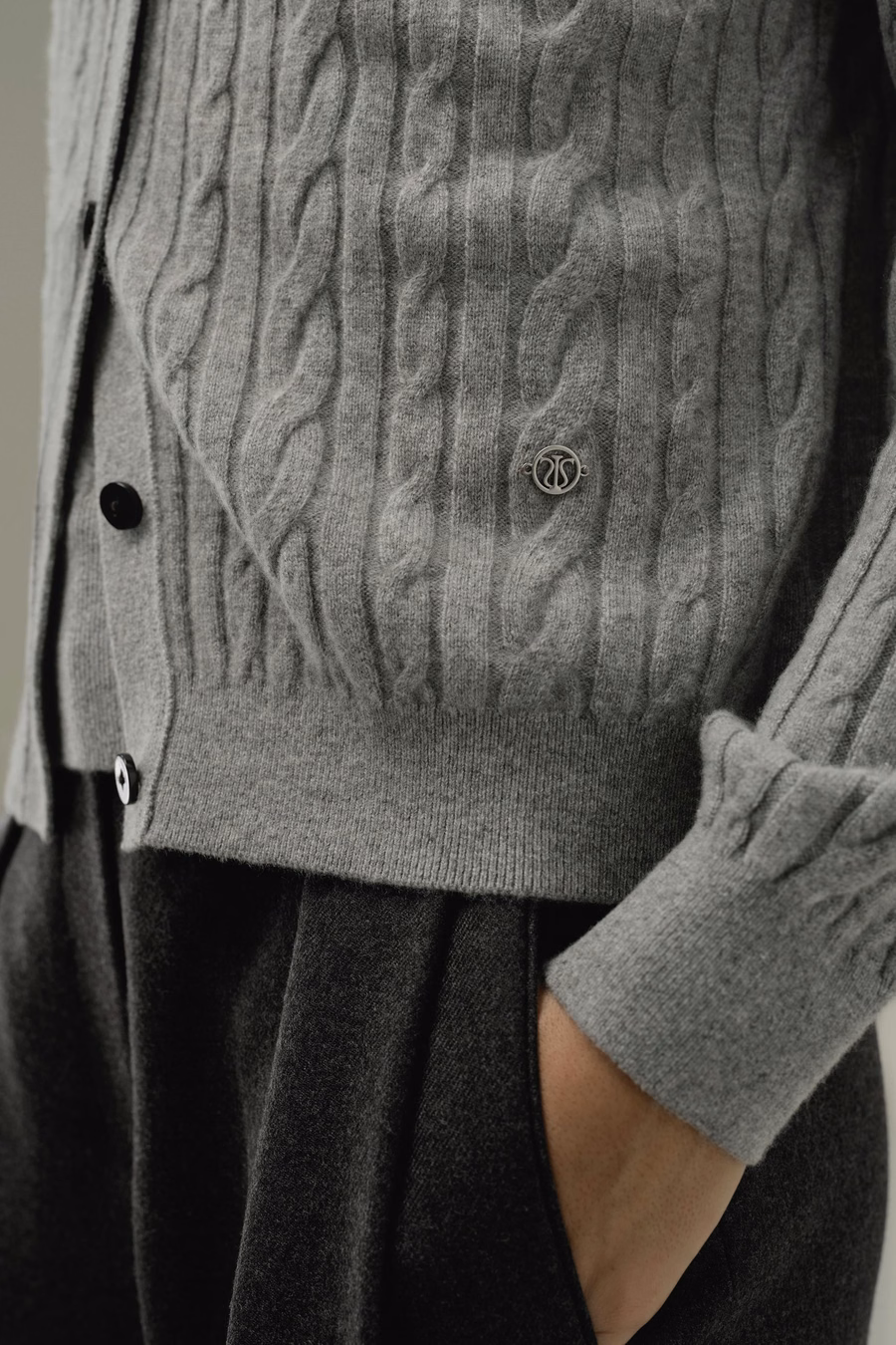 Kabelgebreide Baby Cashmere Cardigan