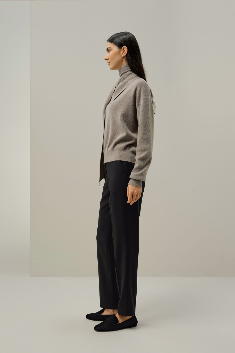 Bowtie Collar Wool-Cashmere Sweater
