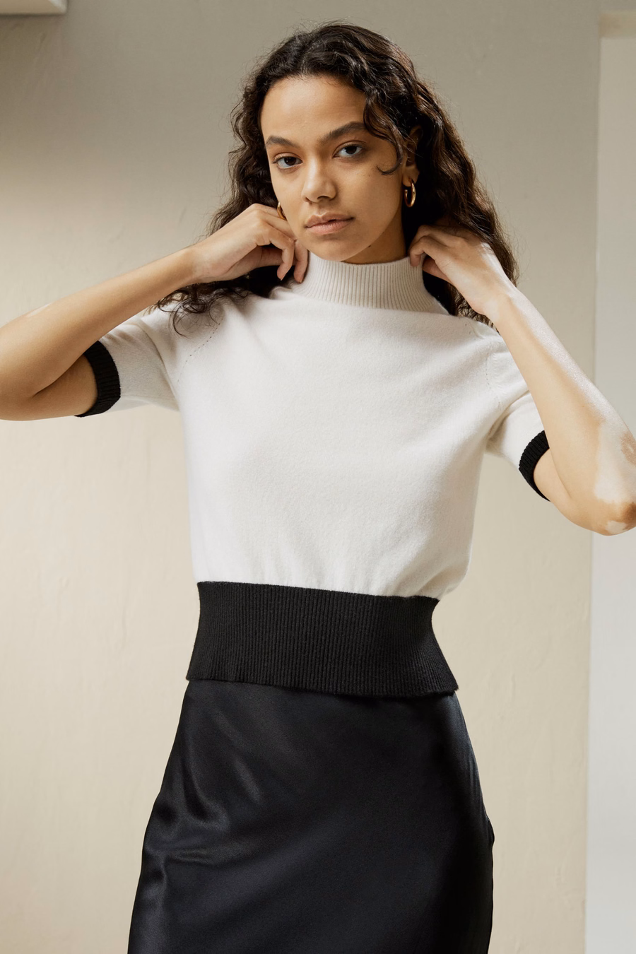 Gemini Mock Neck Cashmere Shirt