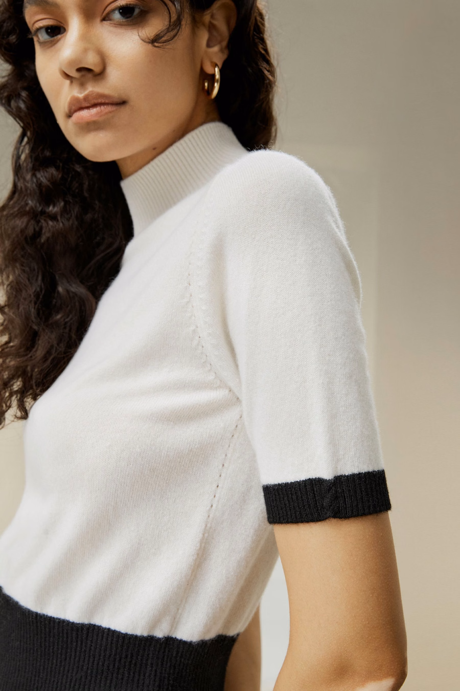Gemini Mock Neck Cashmere Shirt