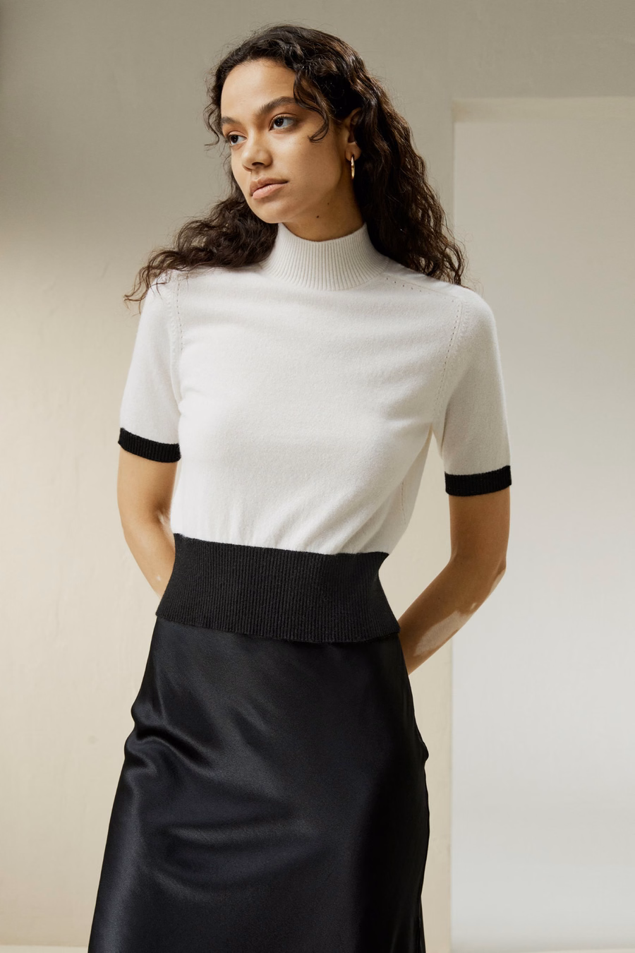 Gemini Mock Neck Cashmere Shirt