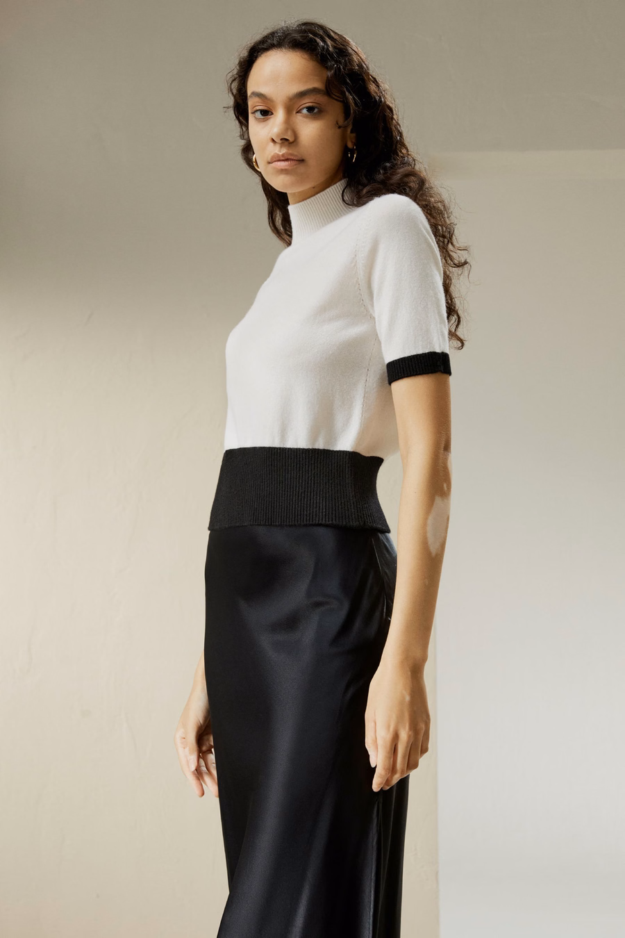 Gemini Mock Neck Cashmere Shirt