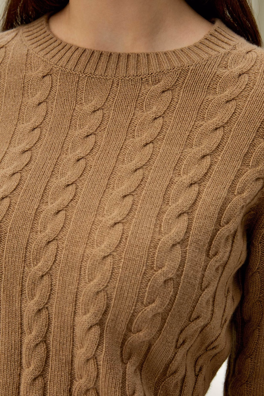 Classic Cable Knit Sweater met Ribbelranden