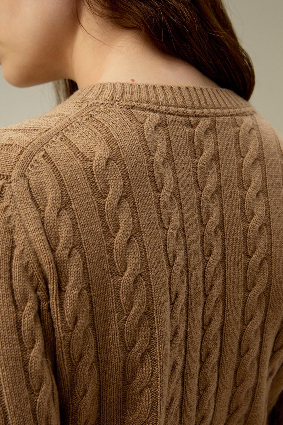 Classic Cable Knit Sweater met Ribbelranden
