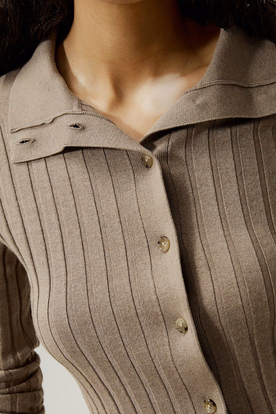 Geribbeld Zijde-Kashmirmix Cardigan