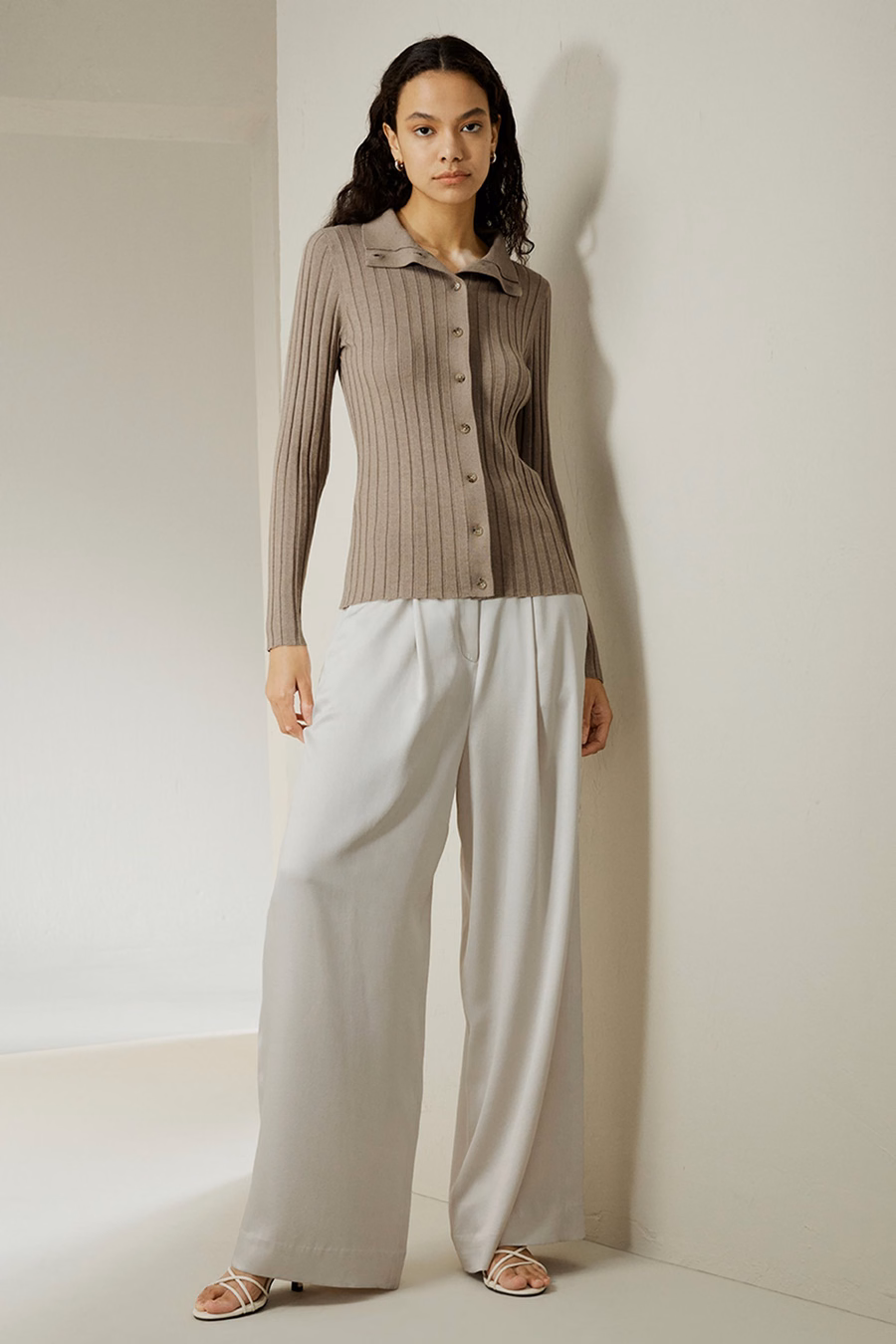 Geribbeld Zijde-Kashmirmix Cardigan