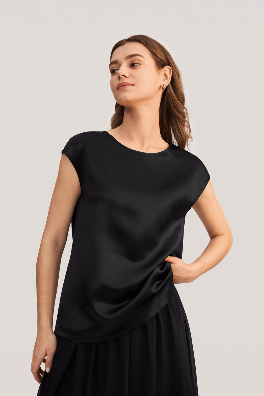 Basis Cap Mouwen Zijde T-shirt